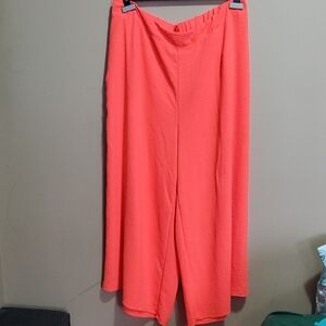 Vibrant Coral Wide-Leg Pants Size Xxl